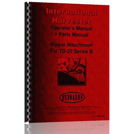 Tractor Operator And Parts Manual For International Harvester TD25B